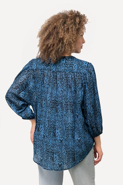 Produktbild Ulla Popken Bluse, grafischer Druck, Stehkragen, 3/4-Arm (54)