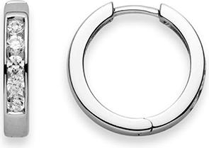 Immagine prodotto Natsumi Schmuck Creoli pieghevole piatto Argento 925 Zirconia (Argento 925)