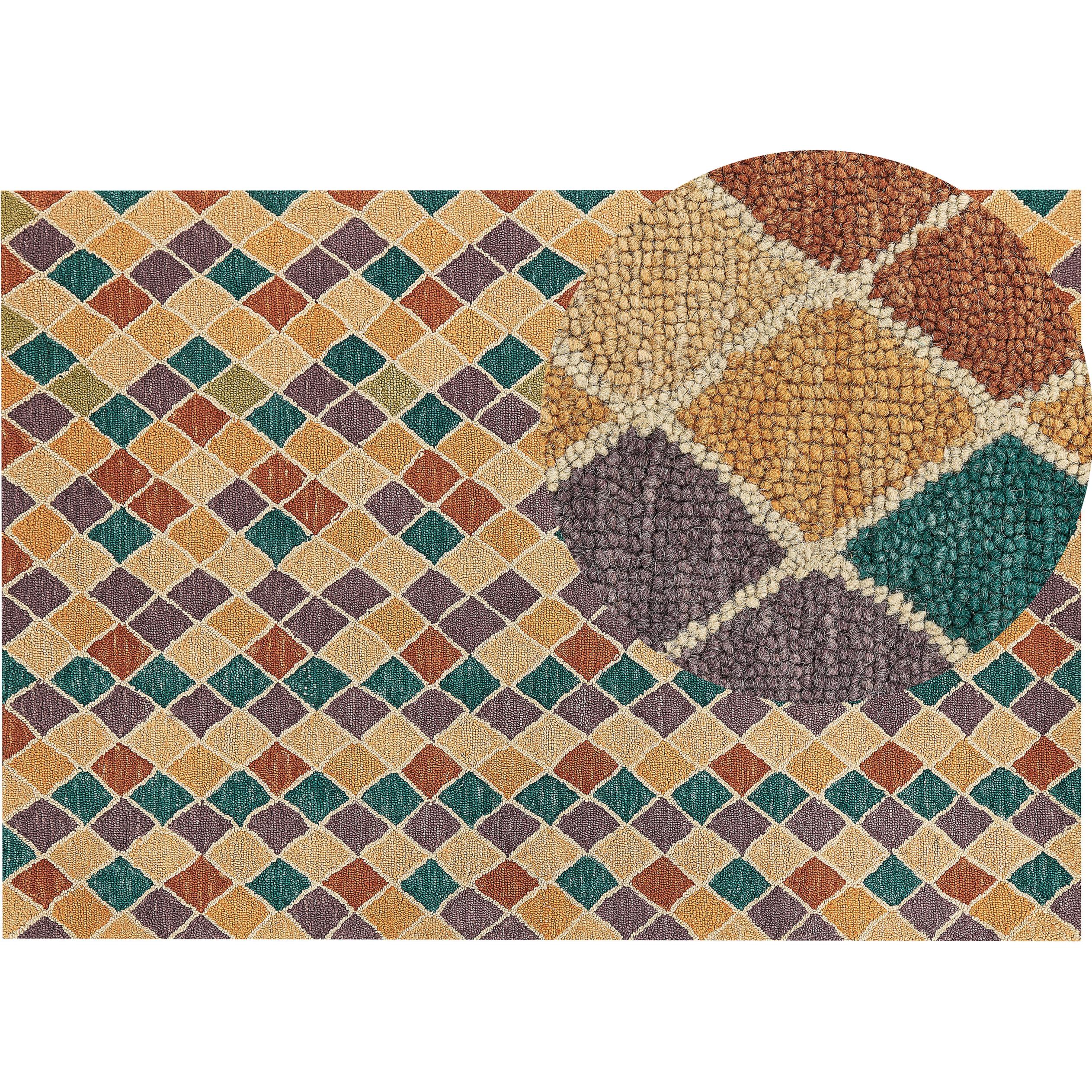 Beliani, Teppich, Teppich Wolle mehrfarbig 160 x 230 cm geometrisches Muster Kurzflor KESKIN (160 x 230 cm)
