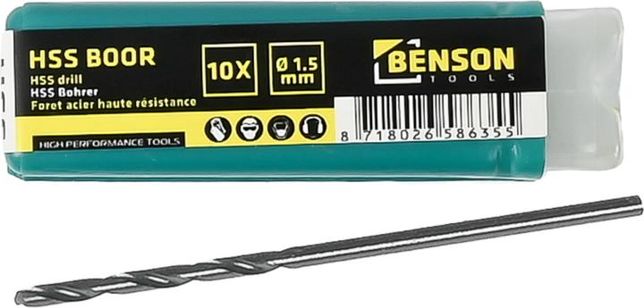Image du produit Benson Foret acier haute résistance 1,5 mm 10 pcs (1.5 millimètre)