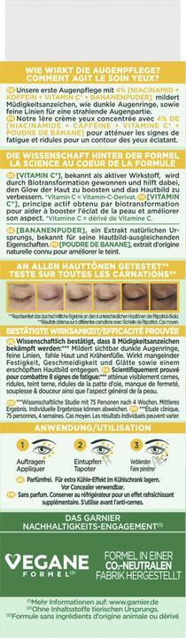 Immagine prodotto Garnier Trattamento occhi SkinActive Vitamin C Glow Booster (Crema per la cura degli occhi, 15 ml, Giorno + Notte)