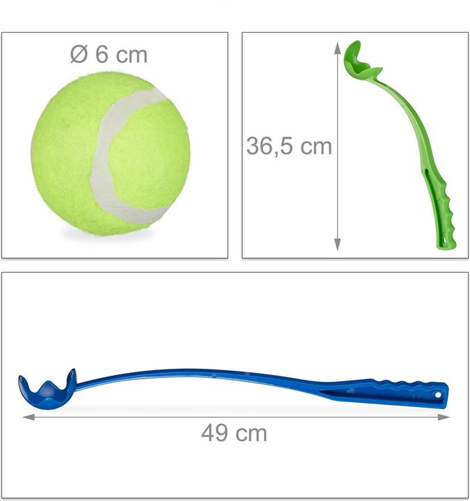 Immagine prodotto Relaxdays Lanciapalle per cani set da 2 (Palla giocattolo per cani)