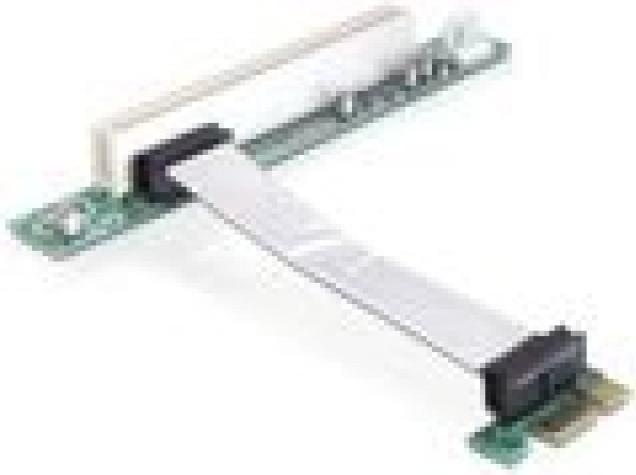 Produktbild Delock Riser Karte PCI Express x1 > PCI 32Bit mit flexiblem Kabel links gerichtet