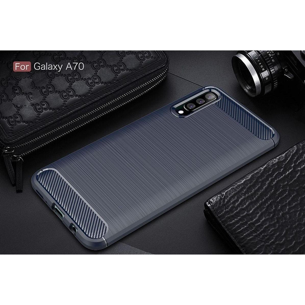 Thumbnail - König Design Handyhülle für Samsung Galaxy A70 Schutzcase Backcover Bumper Etuis Rahmen Blau (Samsung Galaxy A70), Smart...