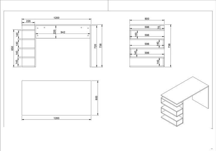 Produktbild Kalune Design Braden (120 x 60 x 75 cm)