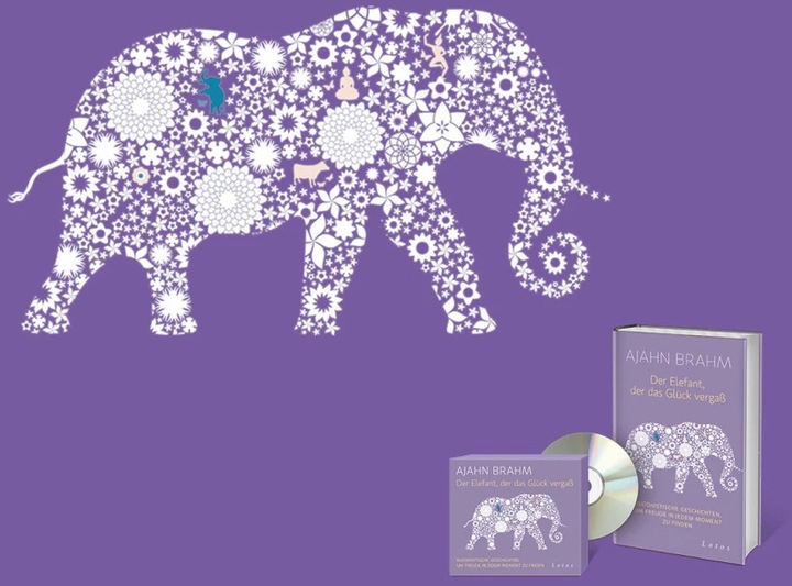 Actual product image The elephant who forgot happiness (6 CDs) (Ajahn Brahm, Karin Weingart, Hanns Jörg Krumpholz, German)
