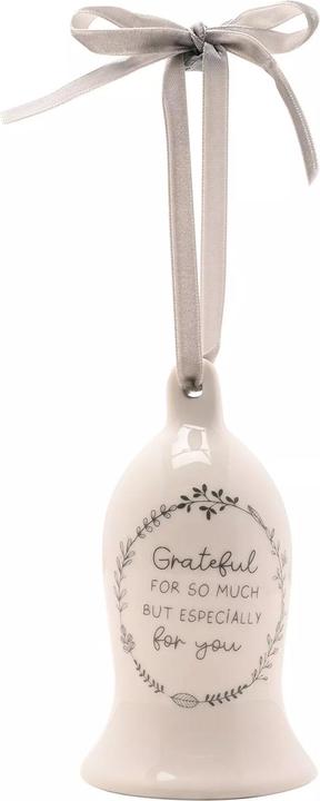 Actual product image Mars Moments Grateful Ceramic Bell Hanging Ornament