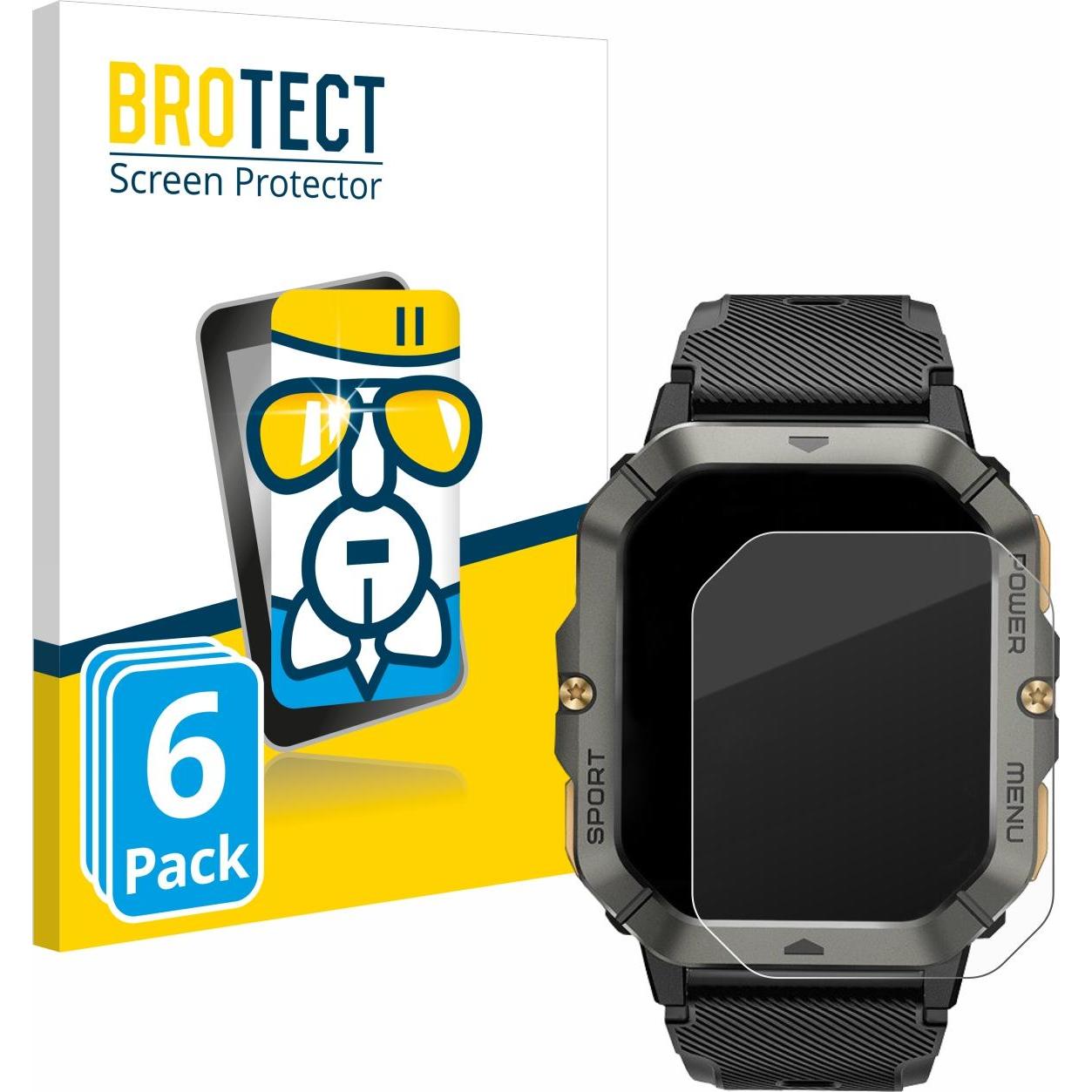 BROTECT Schutzglas Schutzfolie Displayschutz Display Schutz Glas Folie klar, Smartwatch Schutzfolie, Transparent