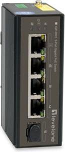 Actual product image LevelOne Switch 5x GE IGP-0502 DIN-Rail,-40°C to 75°C PoE (5 ports)