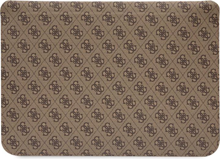Guess PU 4G Computer Sleeve with Printed Stripes, 16 Inch, Brown (16", Universal)
