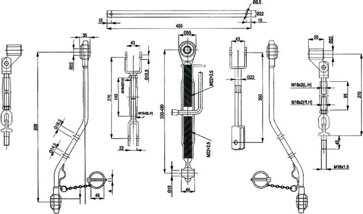 Actual product image Dema Heck-Dreipunktaufnahme für ISEKI Kat 1 (Lawn tractor, Tractor accessories)