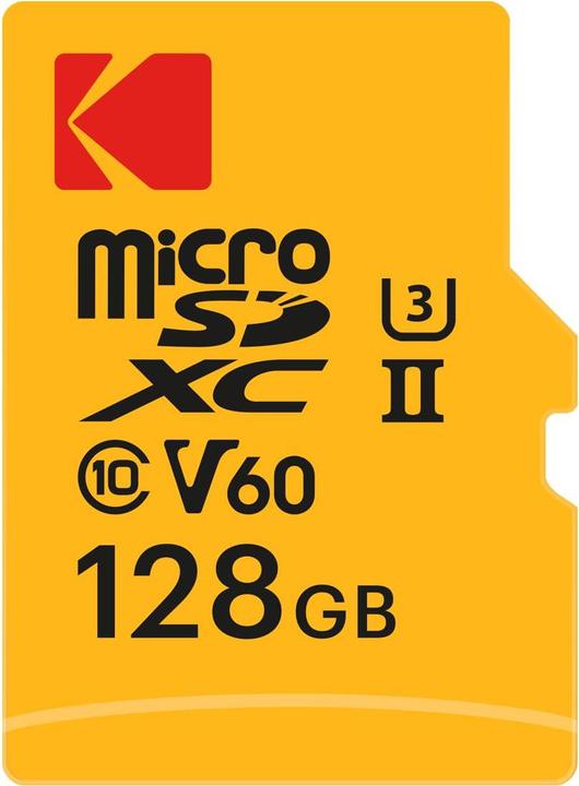 Actual product image Kodak mSD 128GB UHS-II U3 V60 Pro +adapt (128 GB, microSDXC, U3, UHS-II)