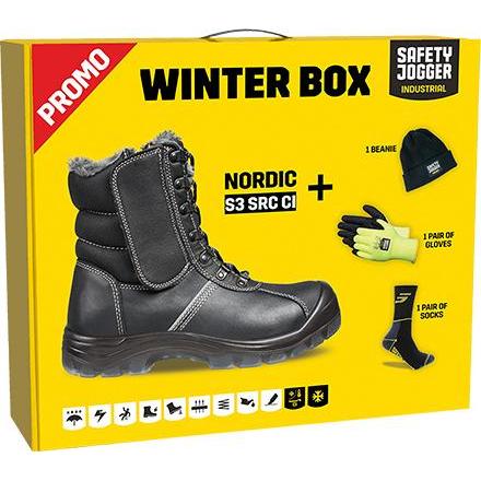 Safety Jogger, Sicherheitsschuhe, SI9500400 Winterbox Nordi Sicherheitsschuh, Mütze, Handschuhe und Socken (40)