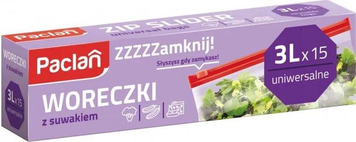 Produktbild Paclan ZIP SLIDE UNIVERSAL BAGS 3LX15PCS 137122 (15x, 3 l)