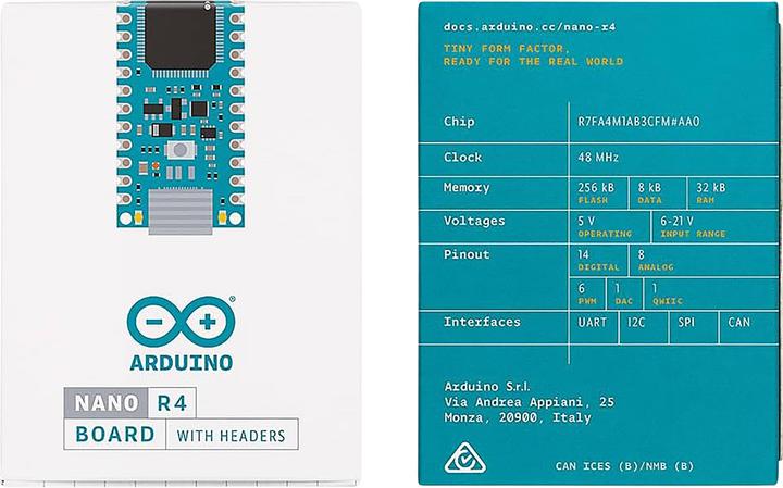 Actual product image Arduino Nano R4 (with headers)