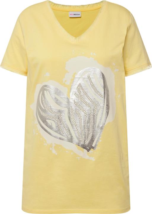 Actual product image Miamoda Fringed Half-Sleeve Heart Print T-Shirt (46)