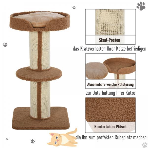 Actual product image PawHut Cat tree with platform (91 cm, Light brown)