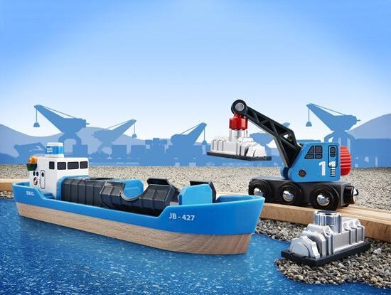 Productafbeelding Brio Containerschip met kraanwagen