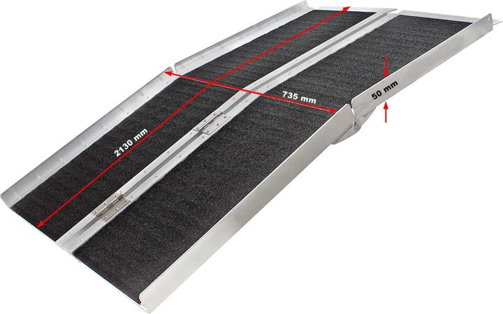 Actual product image Wiltec Wheelchair ramp 2x foldable 213cm 270kg non-slip wheelchair ramp aluminium wheelchair