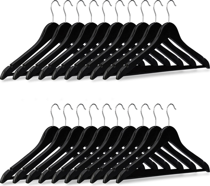 Actual product image Relaxdays Coat Hangers with Trouser Rail Set of 20 (20 x)