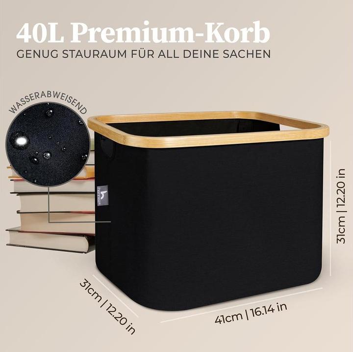 Immagine prodotto Hennez Aufbewahrungskorb Adrian Schwarz, 40 l (1x, 41 x 31 x 31 cm)