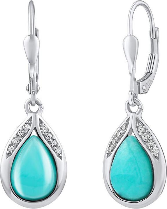 Produktbild Silvego Silver earrings with natural amazon JST13327EAZ