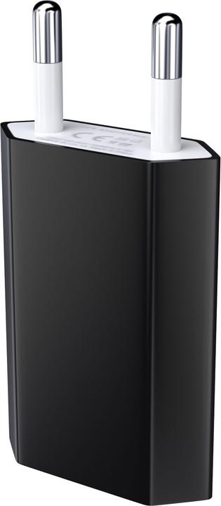 Produktbild PhoneLook Wand Adapter mit USB Anschluss 5W Schweizer Netz-Stecker Schwarz (5 W, 1 Port)