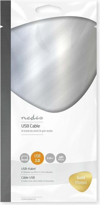 Produktbild Nedis Kabel USB 2.0 A Stecker auf 5 Pin Stecker 2.0 m (2 m, USB 2.0)