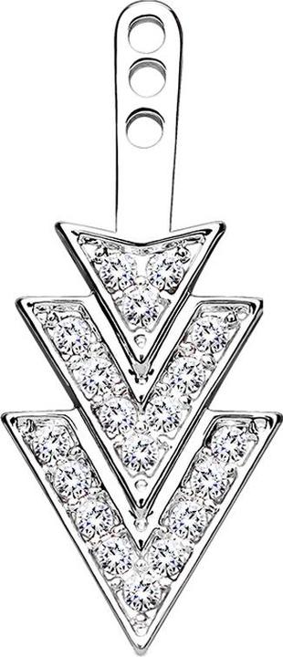 Immagine prodotto Star Piercing Orecchino Giacca d'argento con tre triangoli di cristallo (Ottone)