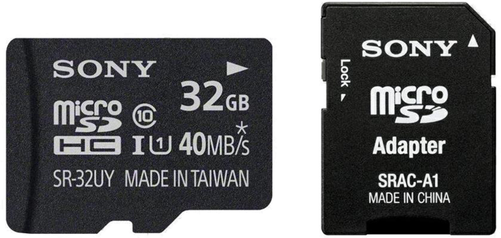 Sony 32GB microSD-kaart, USH-I + adapter (32 GB, microSDHC, U1, UHS-I)