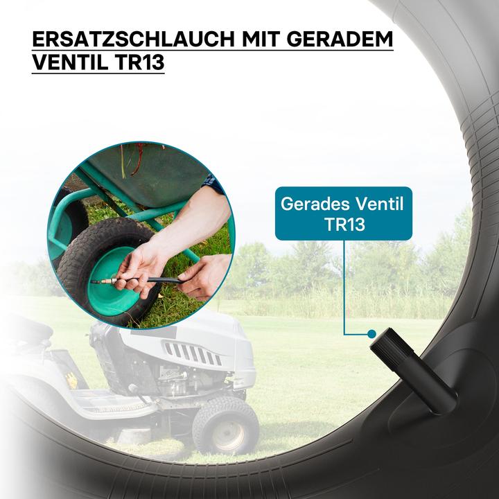 Actual product image Wiltec Inner tube for lawn mower tyre 18x6.50/7.50/8.50/9.50-8 20x8.00/10.00-8 with straight valve stem gar (Lawn mower)