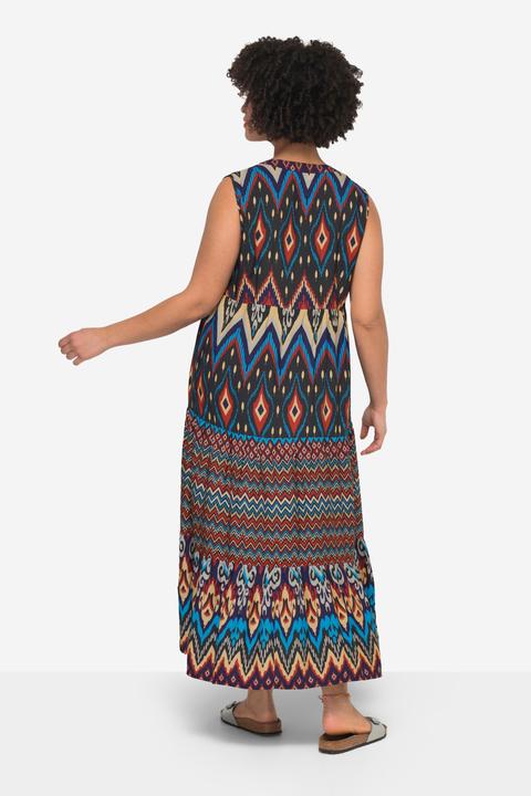 Immagine prodotto Angel of Style Maxikleid, A-Linie, grafischer Druck, Tunika-Ausschnitt, ärmellos (46)
