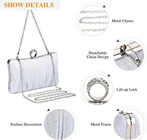 Produktbild Only-Bags.Store Kupplung Pailletten Handtasche Strass Abendtasche mit Kette Glänzende Brauttasche Elegante