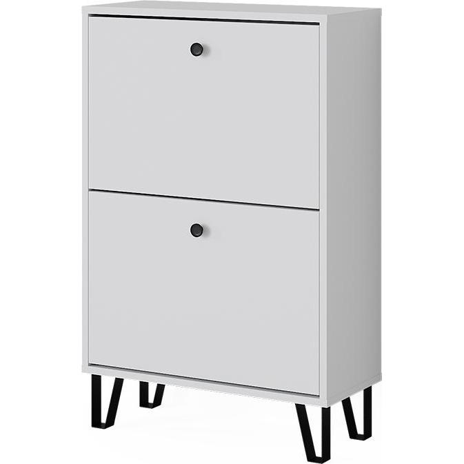 Vicco, Schuhschrank, Schuhkipper Siri, Weiss, 60 x 92 cm mit 2 Klappschubladen