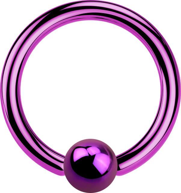 Actual product image Star Piercing Micro Ball Closure Ring purple with titanium layer (without brass, Surgical steel 316L)