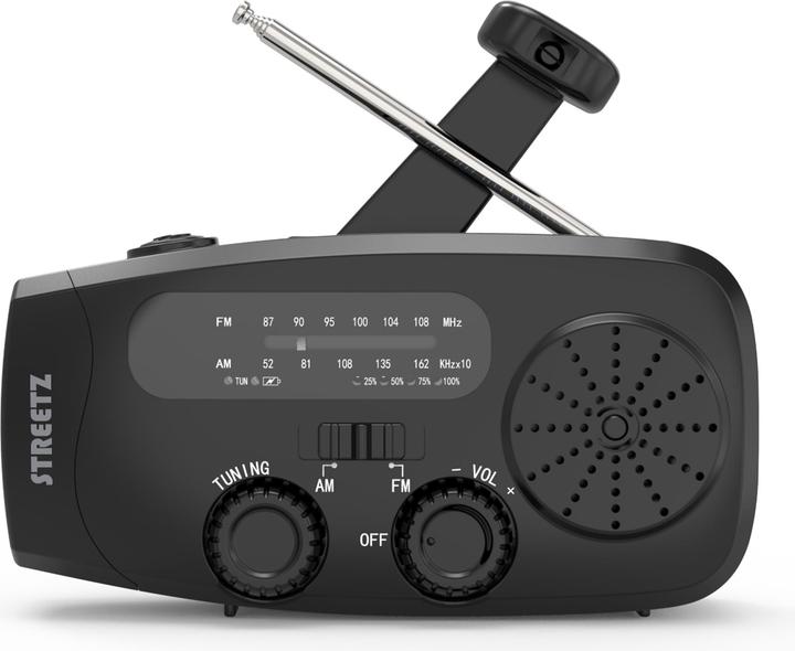 Produktbild Streetz S80 Crank Radio, solar panel, black (AM, FM)