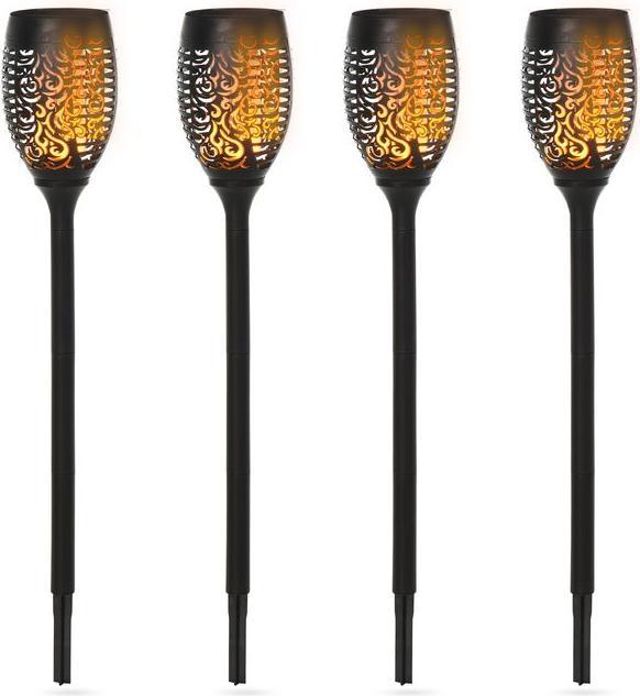 Produktbild Swisshandel24 Solarleuchte, Solarlampen Garten, 4er-Set Lampe, 6–8 h, IP44 Wasserfest, Kunststoff, Schwarz, Ø12 x (IP44)