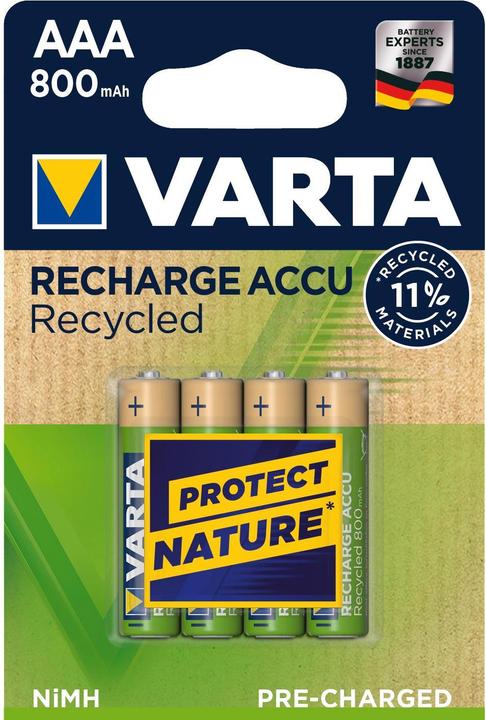 Varta Recharge Accu Recycled (4 Stk., AAA, 800 mAh)