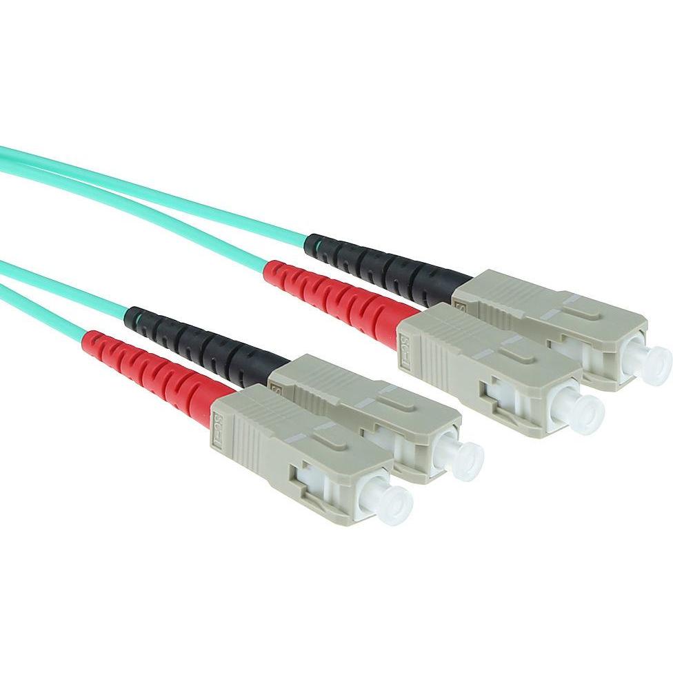 Thumbnail - ACT 0.5 meter LSZH Multimode 50/125 OM3 fiber patch cable duplex with SC connectors (S/UTP, CAT6, 0.50 m), Netzwerkkabel