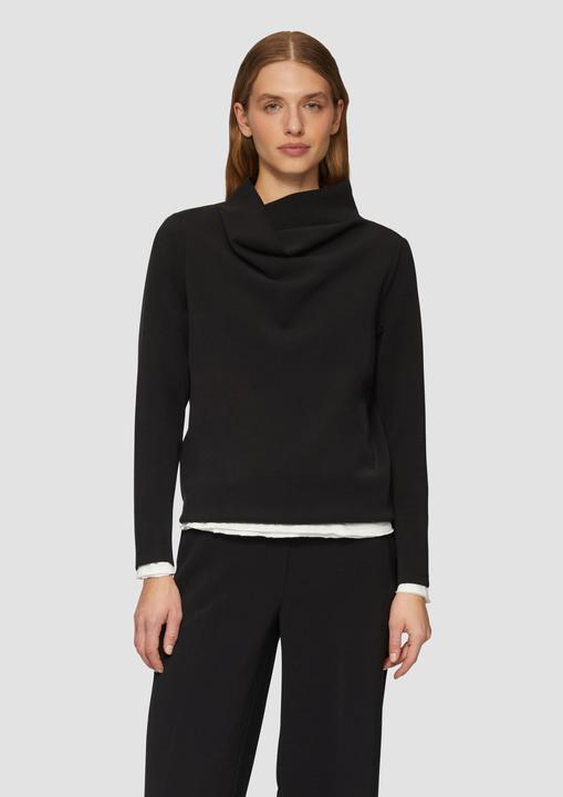 Produktbild S.Oliver Sweatshirt Scuba-Sweatshirt mit Wasserfallkragen (46)