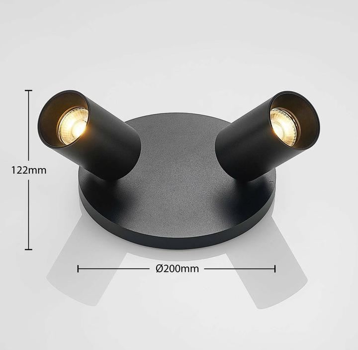 Produktbild Arcchio Brinja Deckenstrahler, rund 2-fl., schwarz (GU10)