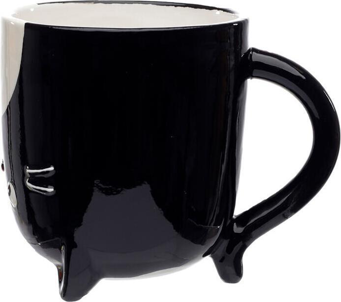 Puckator Feline Fine Cat Inverted Mug in Dolomite Ceramics (500 ml, 1x)