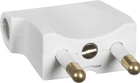 Actual product image LK Plug flat, angled u/ground White 2 pieces - In bag for DIY