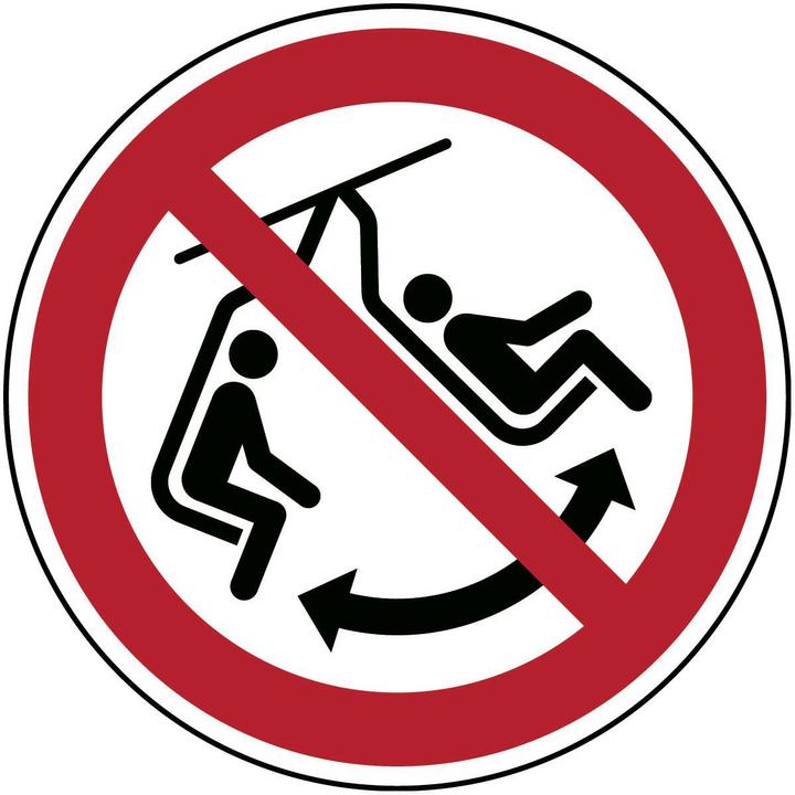 Actual product image Brady ISO safety sign - No swinging in the chair