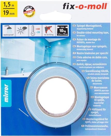 Actual product image Fix-o-moll Mirror mounting tape white 1.5 m x 19 mm (19 mm)