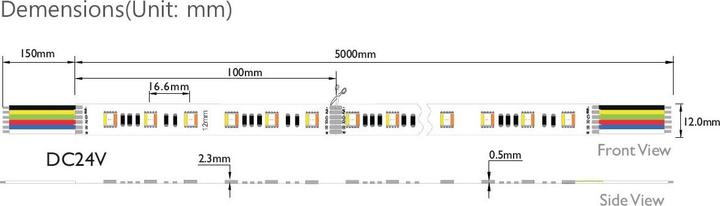 Produktbild Synergy 21 LED Flex Strip RGB DC24V + RGB-WW (RGB-CCT) 300LEDs one chip IP65 (RGB, Weiss, 500 cm, Indoor)