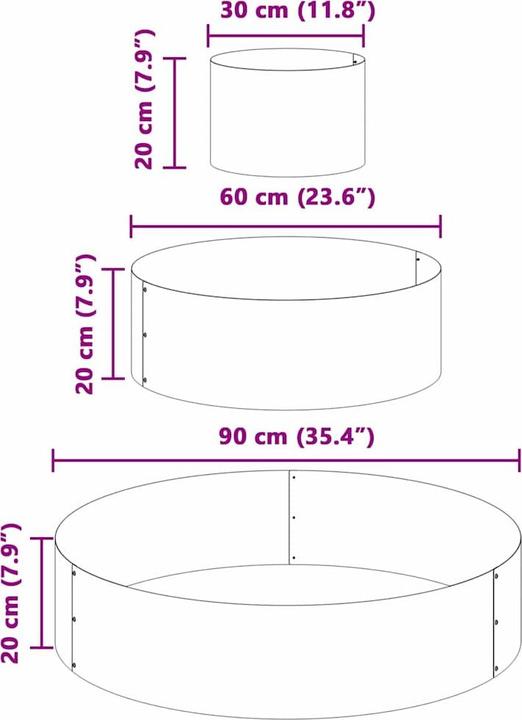 Produktbild vidaXL Metallpflanzgefäss