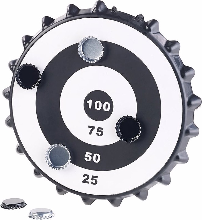 Produktbild Playtastic Magnetisches Kronkorken-Dartspiel mit 6 Kronkorken, Ø 24 cm