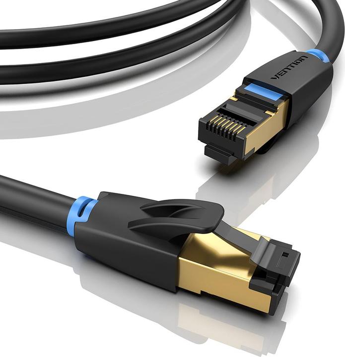 Produktbild Vention Category 8 SFTP Network Cable IKABD 0.5m Black (S/FTP, CAT8.1, 0.50 m)