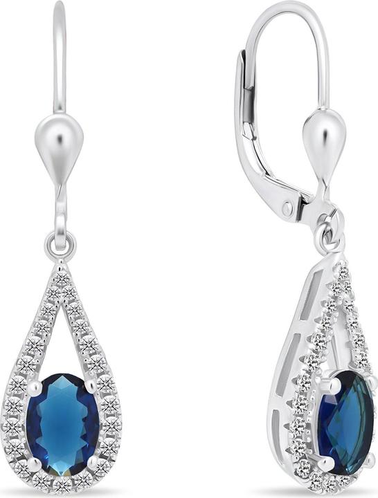 Produktbild Brilio Silver - Charming silver earrings with dark blue zircons EA446WB